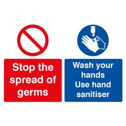 Stop Germs Wash Hands Sign