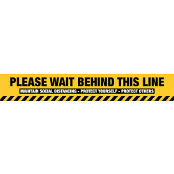 Wait Behind This Line (Yellow)