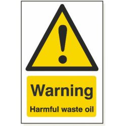 Warning Harmful Waste Oil